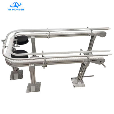 अच्छी कीमत स्थिर विश्वसनीय बोतल कन्वेयर के लिए पीओएम सामग्री के साथ स्वच्छ औषधीय बोतलों कन्वेयर मशीन ऑनलाइन